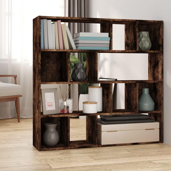 Libreria/Divisorio The Living Store In Rovere Fumé 105X24X102 Cm-image
