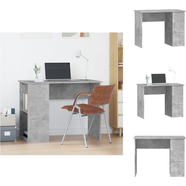 Vidaxl Scrivania Grigio Cemento 100X55X75 Cm In Legno - Scrivanie-image