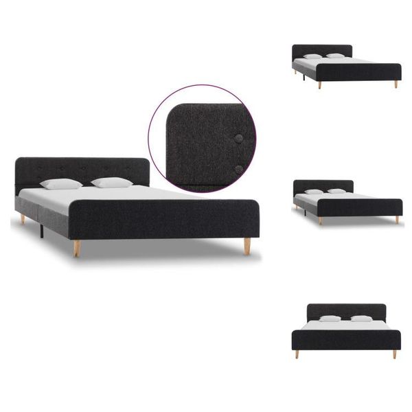 Vidaxl Struttura Letto In Iuta Grigio Scuro 160X200 Cm - Letti E Strutture Letto-image