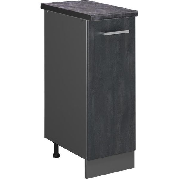 Vicco Armadio Cucina Dispensa Alto R-Line, 30 Cm Pl Antracite, Calcestruzzo Nero/Antracite-image