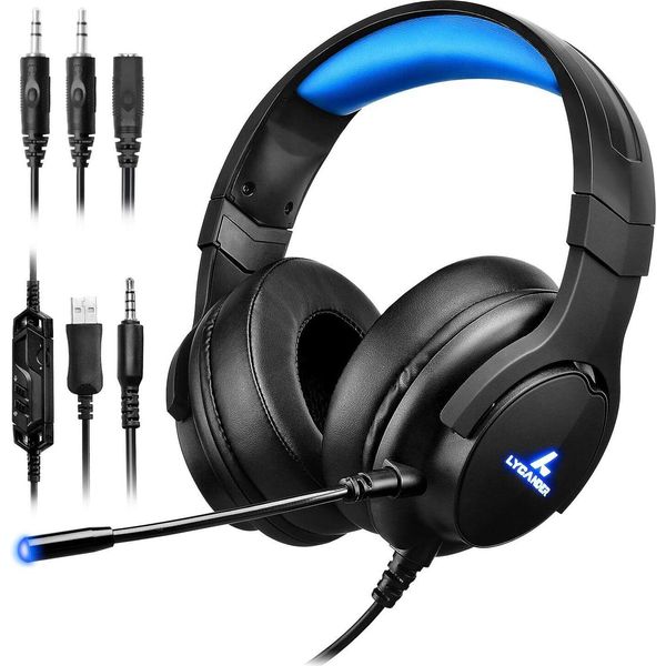 Cuffie Da Gioco Con Microfono E Luce Led, Ingresso Da 3,5 Mm, Per Pc, PS4, Xbox One, Nintendo Switch E Altro Ancora-image