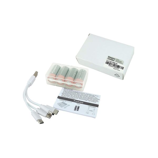 Powersmart 850Mah CR123 CR123A Batteria Ricaricabile Agli Ioni Di Litio, Confezione Da 4, 3,6 V, , Con Cavo Di Ricarica USB-C 4-In-1-image