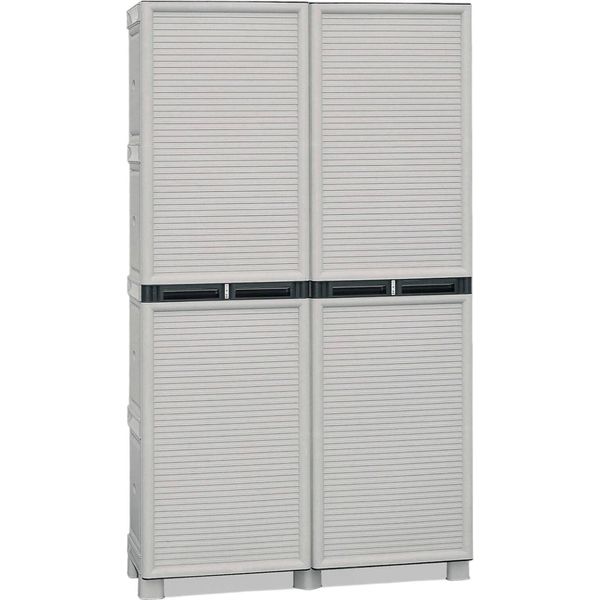 Dmora Armadio Da Esterno Achae 39X100X172H Cm Grigio Chiaro, Apertura Battente 2 Ante Italy-image