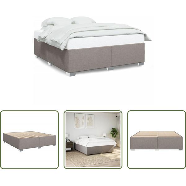 The Living Store Struttura Letto Senza Materasso Taupe 200X200 Cm In Tessuto-image