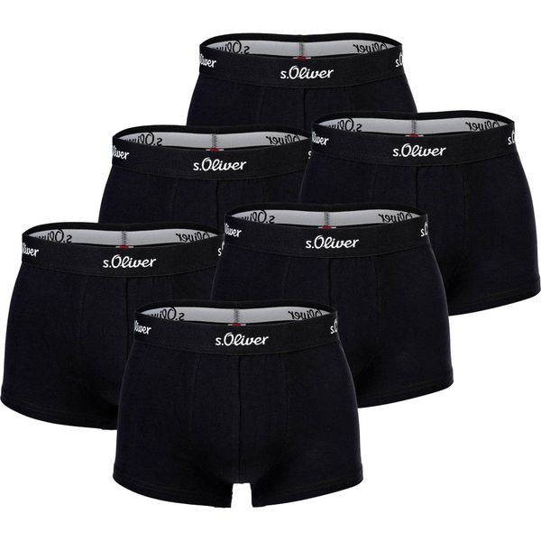 S.Oliver Boxer Da Uomo, Confezione Da 6 - Pantaloncini, Hipster, Cotone Elasticizzato Nero M-image