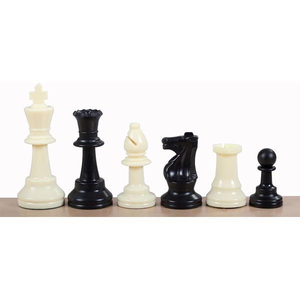 Figure Di Scacchi Staunton N. 6, Bianco/Nero, Metallo Pesato (Re 96 Mm)-image