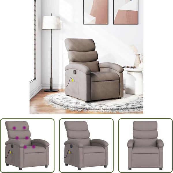 The Living Store Poltrona Massaggiante In Tessuto Tortora-image