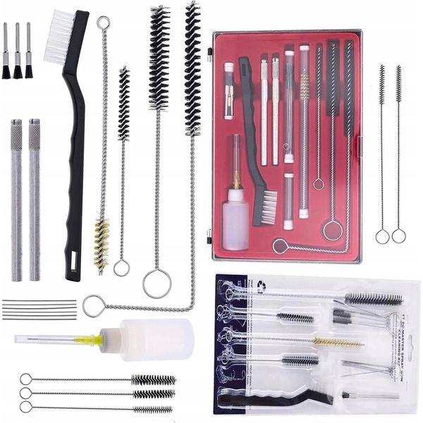 Rosfix Set Di Spazzole Per La Pulizia 24 In 1 + 17 In 1 – Pulizia Della Pistola A Spruzzo Airless | Mini Spazzole, Aghi, Custodia, Spazzola Metallica-image