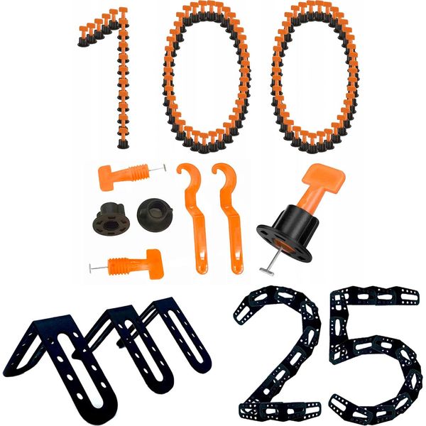 Sistema Di Livellamento Delle Piastrelle Set 100 Clip 25 Angoli Strumento Per La Posa Delle Piastrelle-image