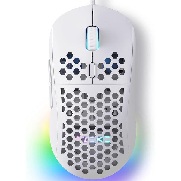 ×Tmkb M1SE Mouse Da Gioco Con Sensore Ottico Da 12800 Dpi, Mouse Da Gioco Con 6 Pulsanti Programmabili, Rgb Personalizzabile, Mouse Ergonomico Per Pc - Bianco-image