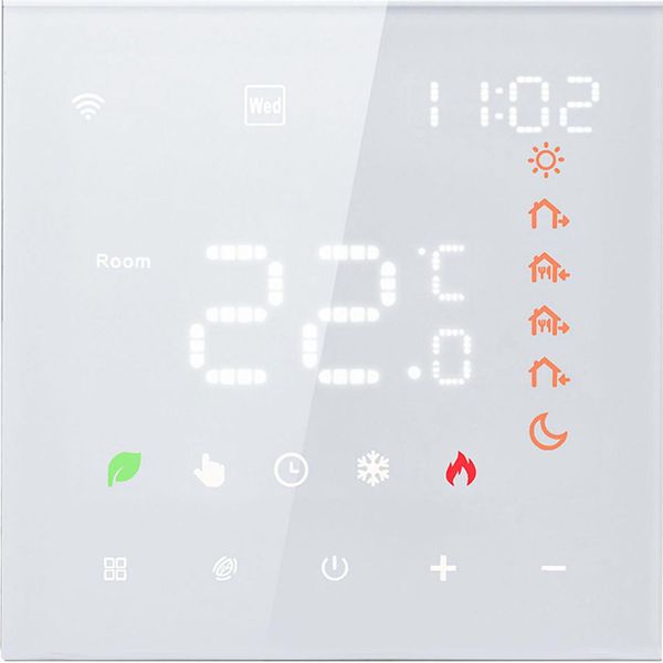 Termostato Wifi Intelligente Tuya, Controllo Vocale, Programmabile 3A, Lcd Touchscreen, Termostato A Parete Per Riscaldamento A Pavimento E Ad Acqua, Compatibile Con Alexa-image
