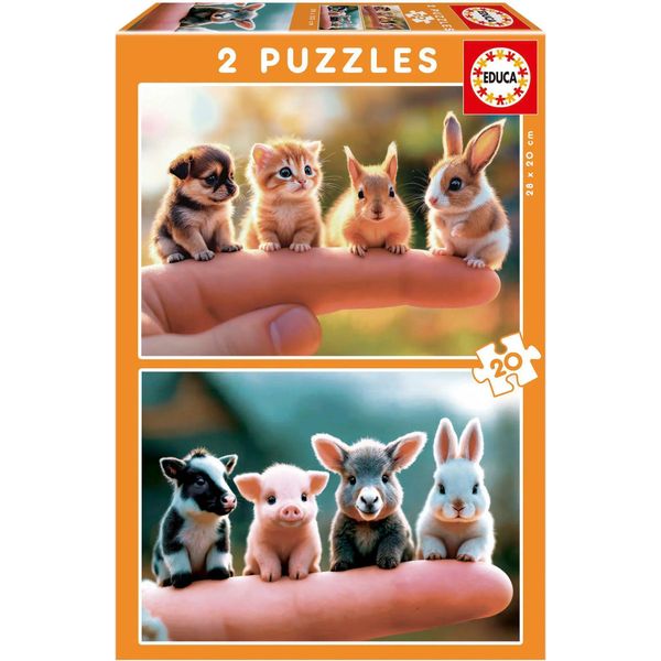 Puzzle - Educa - Baby Animals - 2 X 20 Pieces-image