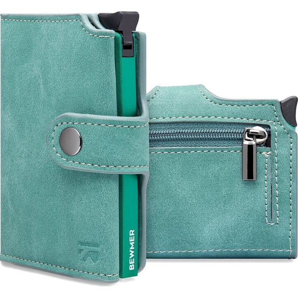Portafoglio Sottile Schermato Con Scomparto Per Monete Per Uomini E Donne | Portacarte Con Scomparto Per Monete, Protezione Rfid E Anti-Clonazione | Banconote, Monete E 9 Carte Di Credito-image