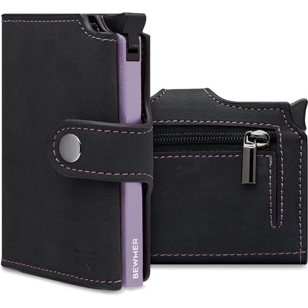 Portafoglio Sottile Schermato Con Scomparto Per Monete Per Uomini E Donne | Portacarte Con Scomparto Per Monete, Protezione Rfid E Anti-Clonazione | Per Banconote, Monete E 9 Carte Di Credito-image