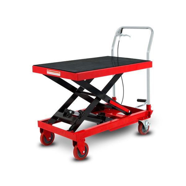 Eberth Carrello Elevatore Carrello Elevatore Carrello Elevatore A Forbice Carrello Elevatore A Forbice Idraulico Portata 500 Kg (Acciaio, Ruote Robuste E Silenziose, Tavola 820X520 Mm)-image