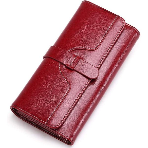 **Sendefn Portafoglio Donna Grande In Pelle Con Blocco Rfid, Molti Scomparti Per Carte E Zip, Elegante Portafoglio Grande Per Le Donne-image
