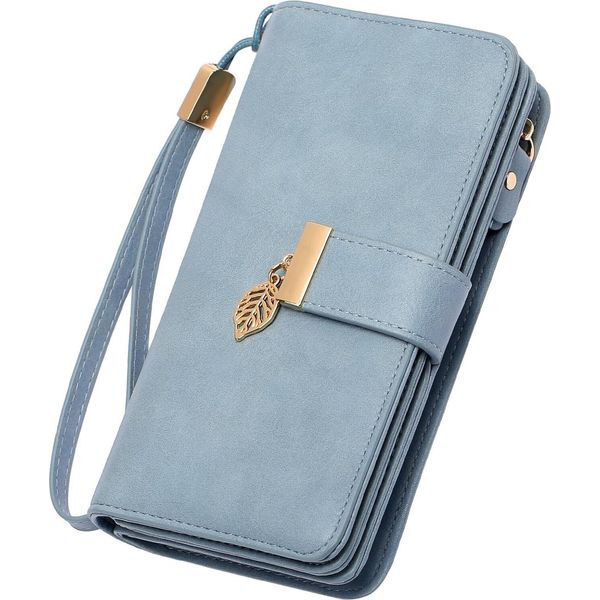 Portafoglio Donna Grande Con Molti Scomparti, Portafoglio In Pelle Donna Grande Con 24 Scomparti Per Carte, Portafoglio Donna Rfid Lungo Con Scomparto Per Cellulare-image