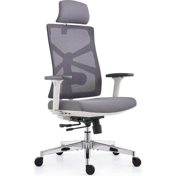 Sedia Da Ufficio Ergonomica Con Schienale Adattabile, Sedia Da Scrivania Con Braccioli 4D, Profondità Di Seduta Regolabile, Supporto Lombare E Poggiatesta 2D-image