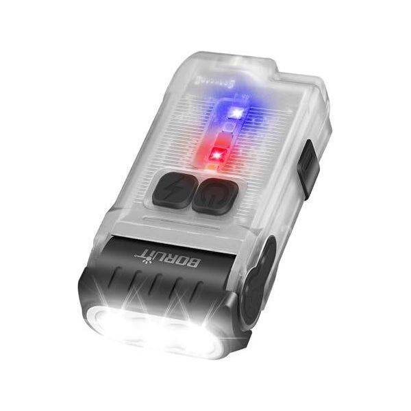 Boruit V15 Torcia Led Ricaricabile 1200 Lm Luminosa Mini Torcia Portachiavi Magnete 80° Rotazione 10 Modalità IP67 Impermeabile Piccola Torcia Ca-image