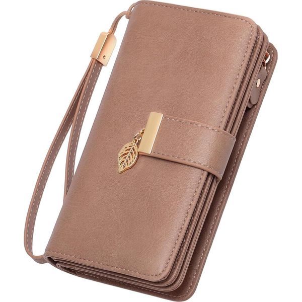 Portafoglio Da Donna Grande Con Molti Scomparti, Portafoglio In Pelle Da Donna Grande Con 24 Scomparti Per Carte, Portafoglio Da Donna Rfid Portafoglio Da Donna Lungo Con Scomparto Per Cellulare E Zip-image
