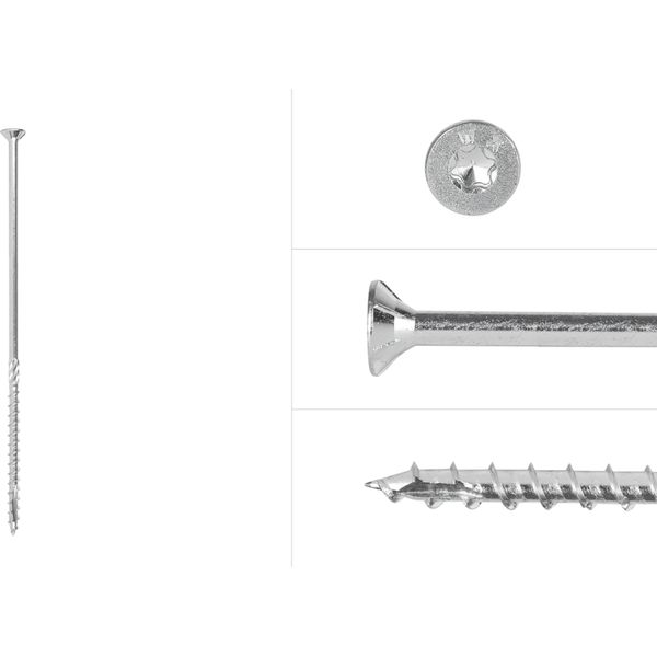 Viti Per Pannelli Truciolari Zincate 6 X 180 Mm Torx 30 Con Filettatura Parziale - Confezione Da 100 Viti-image