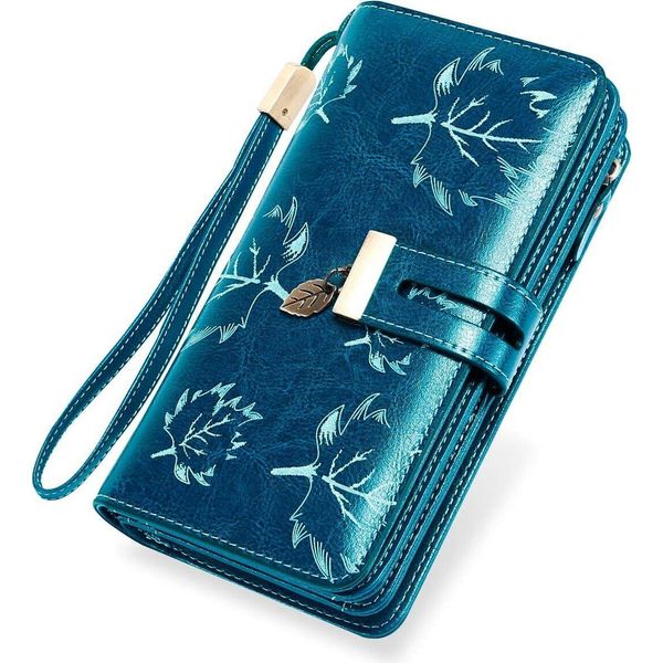 Portafoglio Da Donna Grande Con Molti Scomparti, Portafoglio In Pelle Da Donna Grande Con 24 Scomparti Per Carte, Portafoglio Rfid Da Donna Lungo Con Scomparto Per Cellulare E Zip-image