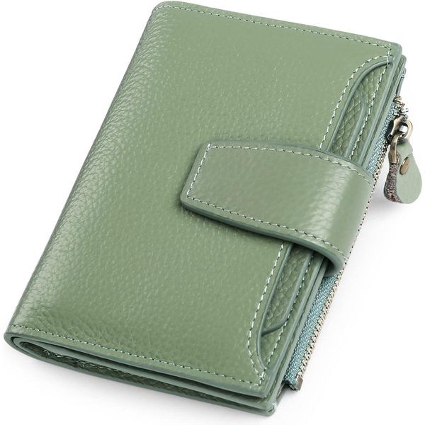 Donna Piccolo, Portafoglio Donna In Vera Pelle, Con 14 Slot Per Carte Blocco Rfid Con Tasca Per Monete Portafoglio Piccolo-image