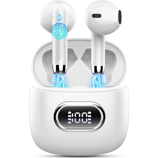 Bluetooth 5.3 Senza Fili Con 4 Microfoni Hd, 2024 42Std Enc Cuffie A Cancellazione Di Rumore Con Bassi Profondi, Display Led Impermeabile IP7-image