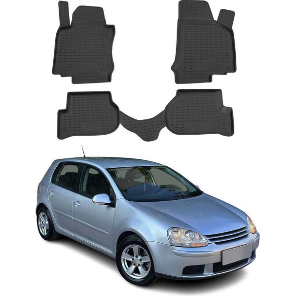 2003-2009 Vw Golf Mk5 Tappetini Tpe Nero 4 Pz-image