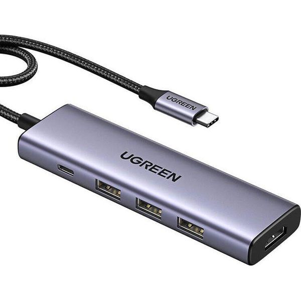 Hub Usb-C Ugreen Cm511, Hdmi 4K 60Hz, 3X Usb 3.0 5Gbps, Pd 100W (Srebrny)-image