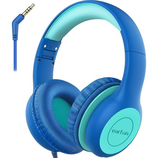 Cuffie Per Bambini Earfun, Cuffie Per Bambini Con Cavo, Limitatore Di Volume Da 85 Db, Condivisione Audio, Pieghevoli, Regolabili, Suono Stereo, Sopra L'orecchio-image