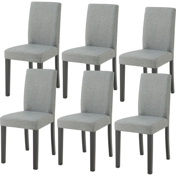 Sedia Da Pranzo 'Hamburg' Set Di 6 Sedie Imbottite Gambe In Legno Grigio Chiaro-image