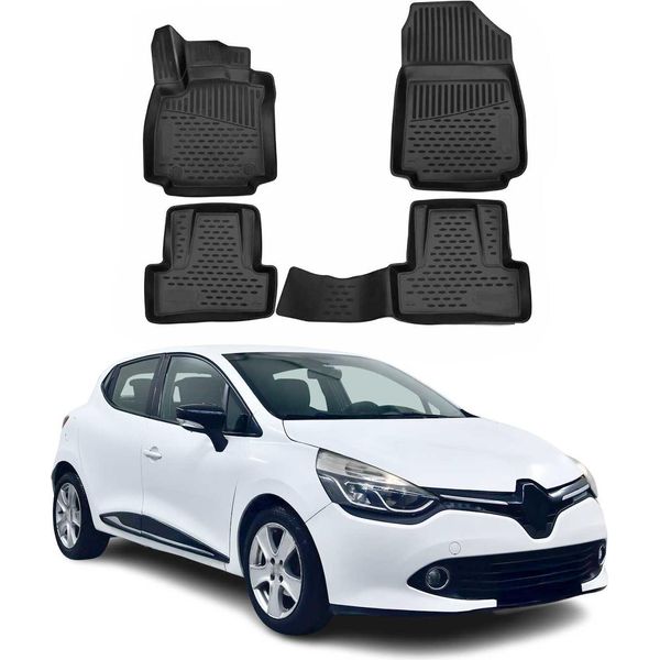 2012-2019 Renault Clio Tappetini Tpe Nero 4 Pz-image