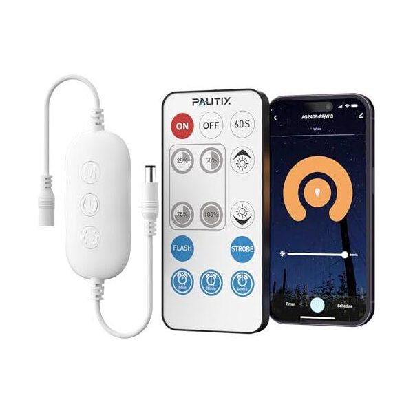 Pautix Wifi/Bluetooth Led Controller Strip Light 12-24 V, Telecomando Rf Dimmerabile, Smart App, Alexa Control-image