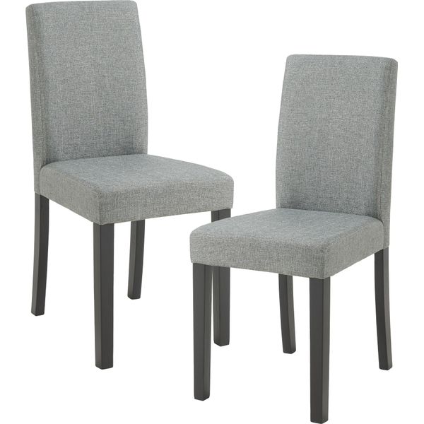 Sedia Da Pranzo 'Hamburg' Set Di 2 Sedie Imbottite Gambe In Legno Tessile Grigio Chiaro-image