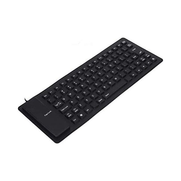 Tastiera In Silicone, Tastiera Pieghevole 85 Tasti Tastiera Portatile, Cavo Usb Impermeabile Rollup Tastiera Morbida Per Pc (Nero)-image