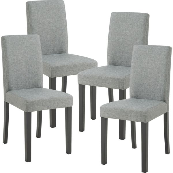 Sedia Da Pranzo 'Hamburg' Set Di 4 Sedie Imbottite Gambe In Legno Grigio Chiaro-image