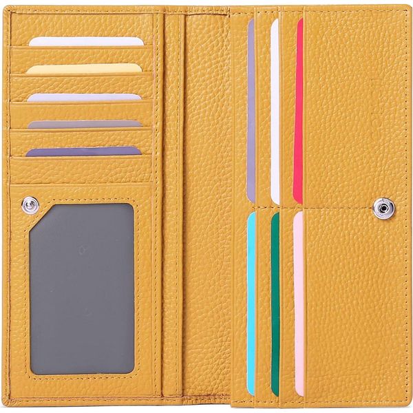 Portafoglio Sottile Da Donna In Vera Pelle Con Protezione Rfid, 11 Scomparti Per Carte E Tasca Per Monete Con Zip - Pochette Compatta Da Donna, Elegante E Pratica-image
