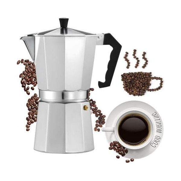 Fainfun Caffettiera 700 Ml, Caffettiera Italiana, Caffettiera, Moka Espresso, Macchina Moka, Fornello A Gas In Ceramica, Alluminio, Argento, Carta Filtro-image
