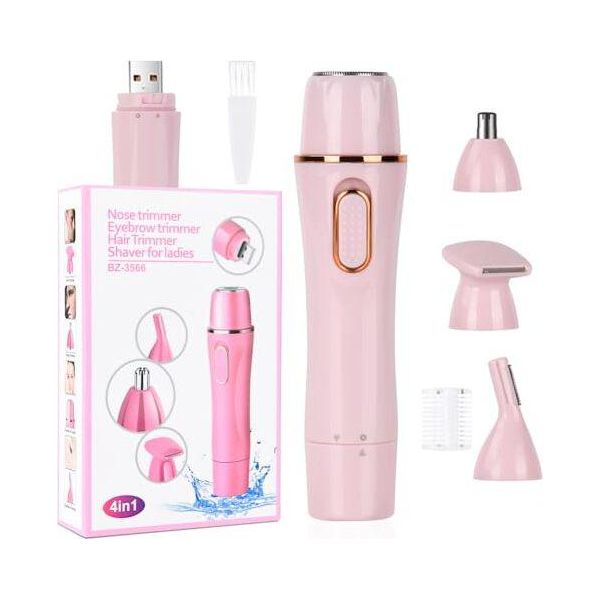 Rasoio Elettrico Da Donna Acwoo, Rasoio Da Donna, Asciugacapelli 4 In 1, Epilatore Indolore Zona Bikini, Ascelle, Gambe, Braccia Viso, Impermeabile-image