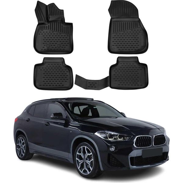 2018-2023 Bmw X2 F39 Tappetini Tpe Nero 4 Pz-image