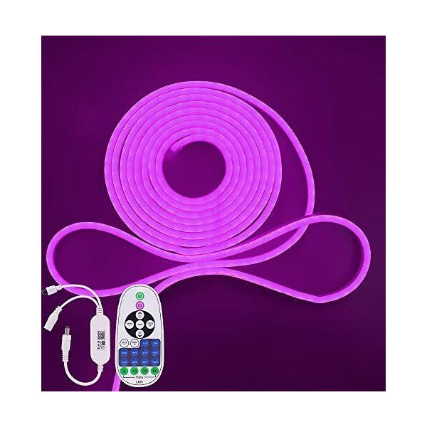 Striscia Led Al Neon Wifi, Striscia Flessibile A Diffusione Impermeabile Da 12 V 5 M, Controllo Tramite App Intelligente, Sincronizzazione Musicale, Telecomando Compatibile Con Alexa Google Assist-image