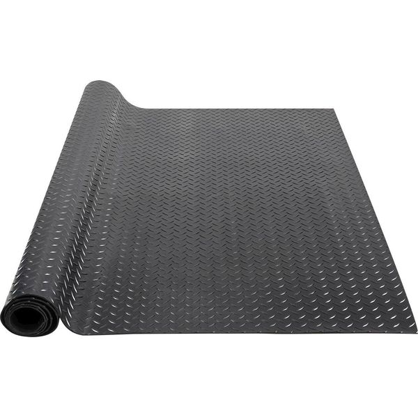 Tappetino In Gomma 2465 X 1236 Mm Rivestimento Per Pavimenti In Gomma Sbr Spessore 3 Mm Tappetino Chiodato Piastra Diamantata Tappetino Per Pavimenti Tappetino Antiscivolo Rivestimento In Gomma Ideale Per Garage, Magazzini, Palestre, Marciapiedi-image