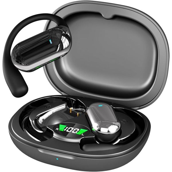 Leggero Bluetooth 5.4 Sport Earhook Air Bone Conduction Headphones Cuffie A Conduzione Ossea A Conduzione D'aria Con Archetto Per Jogging Corsa Ciclismo-image