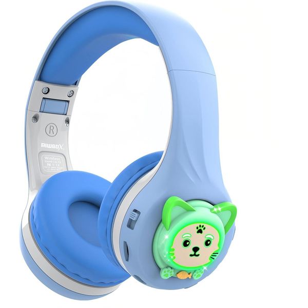 Riwbox CB-7S Cuffie Bluetooth Per Bambini, Orecchie Di Gatto, Luce Led, Bluetooth, Wireless, Cuffie Over-Ear Con Microfono E Volume Sicuro-image