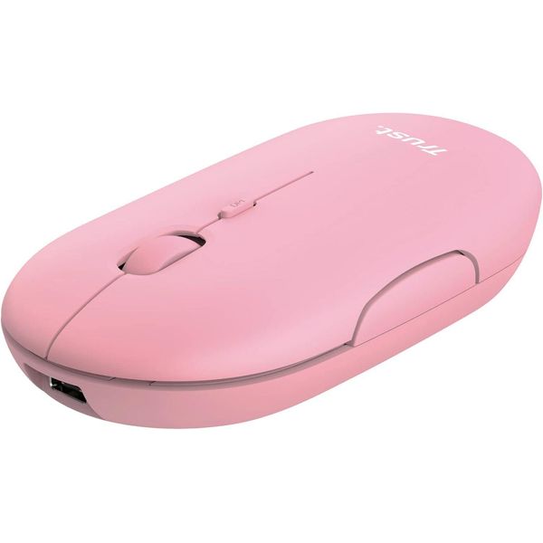 Puck Mouse Wireless Ricaricabile, Connessione Bluetooth E 2,4 Ghz Tramite Micro Ricevitore Usb, Dpi 1600, Ergonomico Per Pc/Mac/Computer/Laptop/Macbook-image