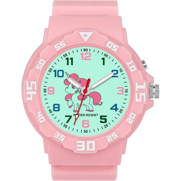 Orologio Educativo Unicorno Dinosauro Con Luce Notturna Per Ragazzi/Ragazze 30M Orologi Da Polso Impermeabile Per Bambini Di Età Compresa Tra 4-12 Anni Regalo-image