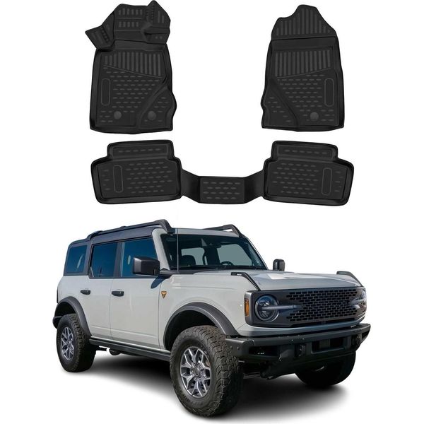 2022-2025 Ford Bronco Tappetini In Gomma Nera 3 Pz-image