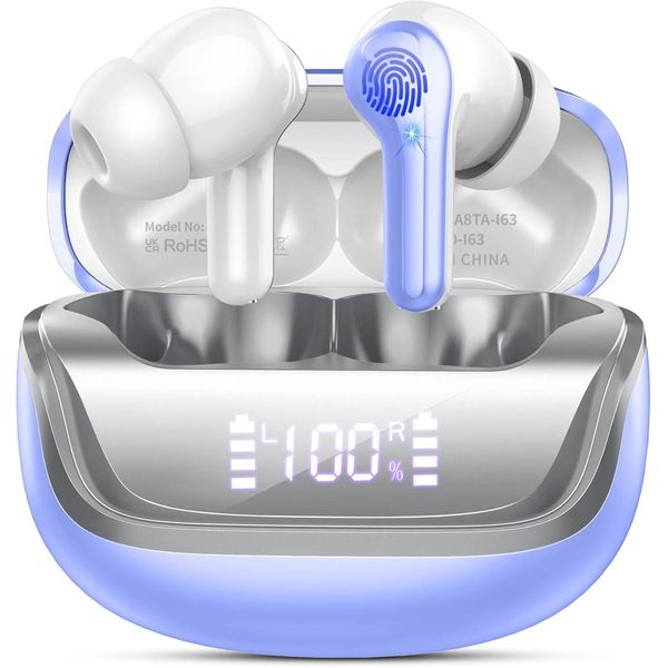 Hifi Stereo Sound Enc Noise Cancelling Mic, Cuffie Wireless 40 Ore Di Riproduzione Bassi Profondi Con Indicatore Led, Auricolari Impermeabili IP7 USB-C-image