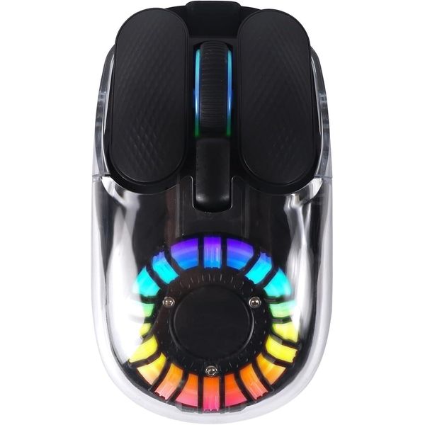 Mouse, Mouse Senza Fili Con Ricevitore Usb Nano, Tri-Mode (BT5.1+ BT5.1 + 2.4Ghz) Silenzioso E Ricaricabile, Copertura Trasparente, Per Laptop, Pc, Ipad, Mac-image
